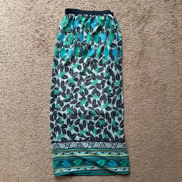 J Jill Skirt Womens Large Colorful Pull On Polyester Floral No Pockets Everyday - Picture 10 of 10